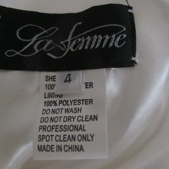 La Femme White Full Length Gown from Edith's Haute Couture - Picture 11 of 12